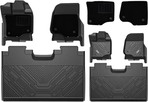 Vista 12 de 3W Alfombrillas para Ford F-150 2015-2025 y F150 Lightning SuperCrew 2022-2025 (sin almacenamiento plano plegable), TPE para todo tipo de clima