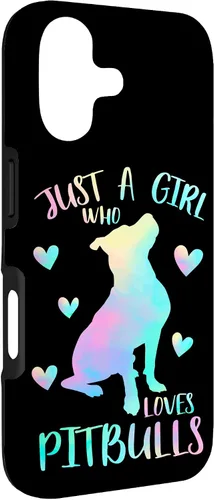 Vista 3 de Just a Girl Who Loves Pitbulls Watercolor Cute Pitbull Mama Case for iPhone 17