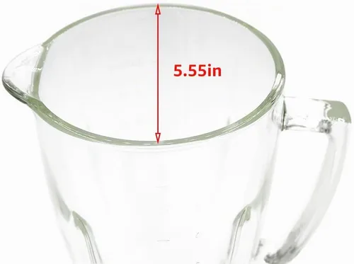 Vista 3 de Anbige Piezas de repuesto Frasco de vidrio de 6 tazas con cuchilla, junta, base, tapa, compatible con licuadoras Oster