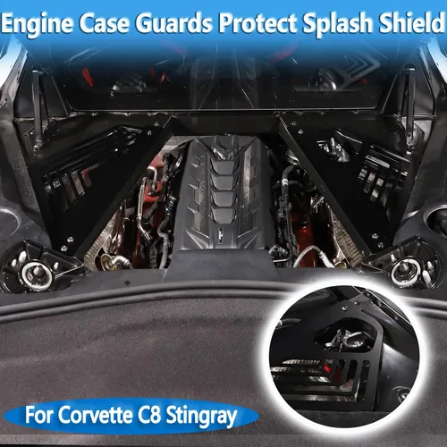 Vista 5 de Sekhyna Cubierta de panel de bahía del motor compatible con Chevrolet Corvette C8 Stingray 2020-2024 aleación de aluminio 2 piezas compartimento