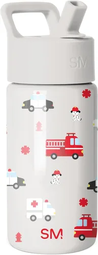 Vista 11 de Simple Modern Botella de agua para niños con tapa con pajilla, vaso aislado de acero inoxidable de 14 onzas para niños y a prueba de derrames