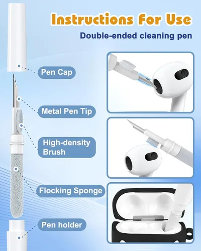 Vista 5 de Toyuma Funda para AirPods 4, diseño de dibujos animados kawaii, divertida funda de silicona suave 3D con llavero y kit de limpieza para mujeres