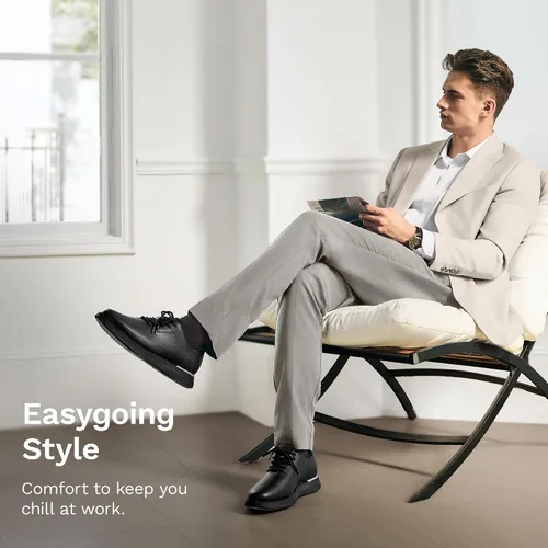 Vista 7 de Bruno Marc - Tenis de vestir MaxFlex de moda para hombre, zapatos casuales clásicos Oxfords