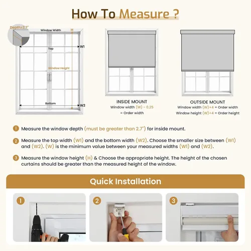 Vista 8 de Grandekor Persianas motorizadas con control remoto, persianas enrollables opacas eléctricas, persianas inteligentes sin cables para dormitorio, sala