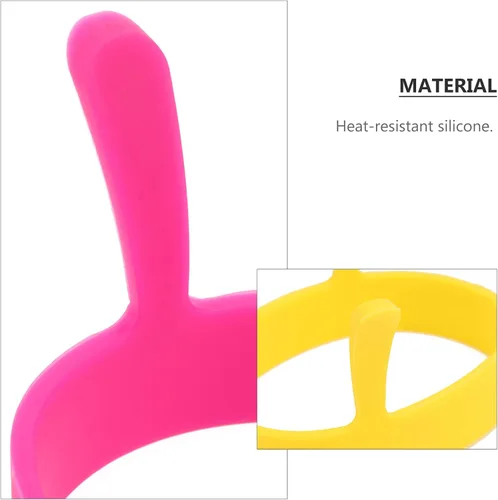 Vista 6 de Paquete de 4 anillos de silicona para huevos, anillos de huevo antiadherentes, moldes para cocinar, anillos perfectos para huevos fritos