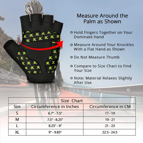 Vista 7 de Extremus Antero Cycling Gloves Bike Gloves Half Finger Biking Gloves for Men Women with Anti-Slip Shock-Absorbing Pad, Breathable Bicycle Gloves