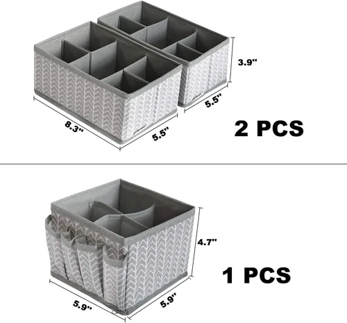 Vista 3 de Contenedores de almacenamiento de cosméticos, organizador de maquillaje, caja de almacenamiento multifunción ajustable, divisor de cajón