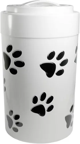Vista 30 de Pawvac Contenedor de almacenamiento de alimentos para mascotas sellado al vacío de 3 onzas; patas blancas y negras