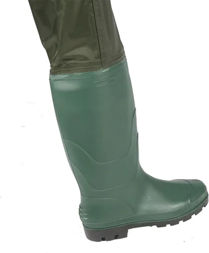 Vista 4 de wader con botas impermeable para pesca y caza de nailon 2-Ply/PVC 9-13