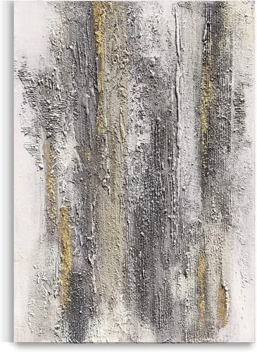 Vista 6 de Yihui Arts Arte abstracto de la pared del lienzo - Arte contemporáneo texturizado pintado a mano para la decoración moderna del hogar