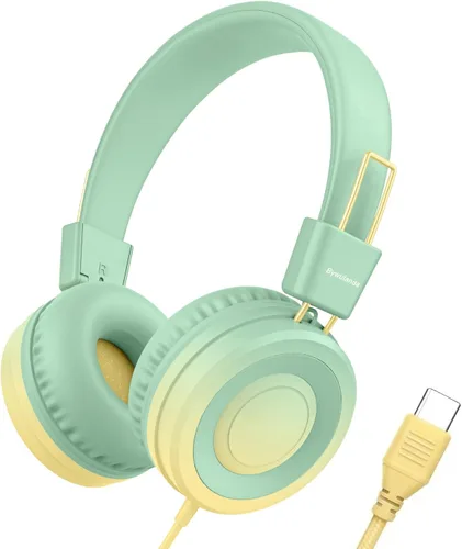 Vista 15 de Bywulanda Auriculares USB Tipo C Mejorados para Niños para la Escuela, Volumen Seguro Limitado de 94dB, Sonido Estéreo HD, Auriculares Plegables