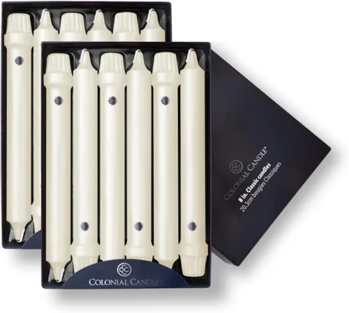 Vista 16 de Colonial Candle Handipt Collection - Vela cónica sin perfume, color blanco, 6 pulgadas, paquete de 12, hasta 4 horas de combustión