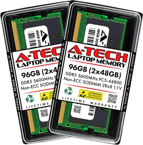 Vista 9 de A-Tech 8GB DDR5 4800MHz PC5-38400 CL40 SODIMM 1.1V Memoria RAM de 1.1V sin ECC sin búfer SO-DIMM de 262 pines para actualización de memoria