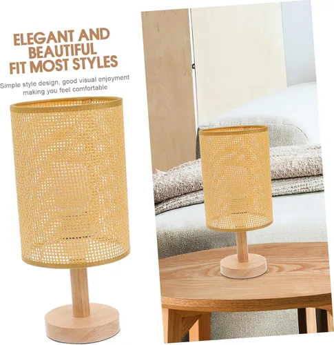Vista 8 de OSALADI Pantallas de lámpara para lámparas de mesa, pantalla de ratán tejida blanca, pantalla de tambor fácil de instalar