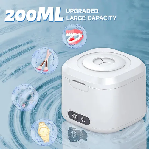 Vista 2 de Limpiador ultrasónico de retenedor de máquina limpiador de retención para dentaduras 6 lámparas UV adecuadas para limpiar joyas, relojes, cepillos