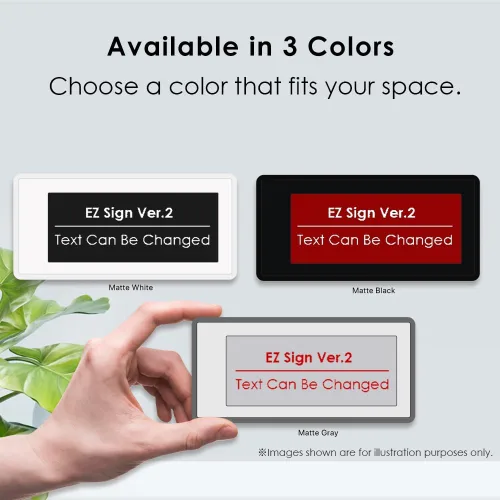 Vista 2 de Santek EZ - Letrero digital de papel electrónico de 2.9 pulgadas, recargable, inalámbrico, pantalla tricolor eink con mensajes personalizables