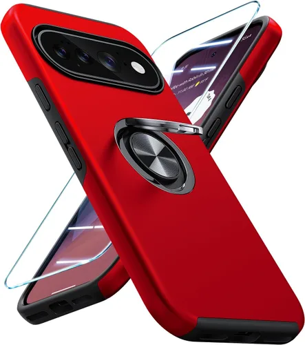 Vista 32 de JAME Funda delgada para Google Pixel 7 Pro, soporte de anillo a prueba de Azul