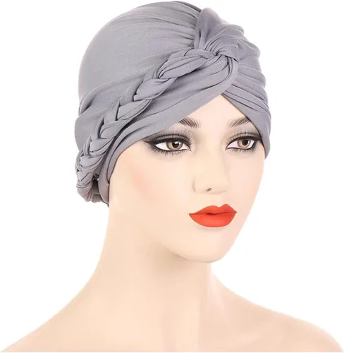 Vista 3 de Lucky staryuan Gorros para el cáncer de quimioterapia para mujer, suave y preatado, trenzado trenzado, turbante