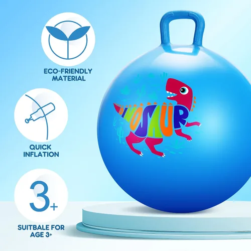 Vista 2 de PlayZap Pelotas Saltarinas para Niños de 3-8 Años, Pelota Rebotante de 18 Pulgadas con Asa, Saltarina Inflable de 18", Juguetes de Salto de 45cm