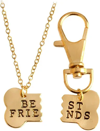 Vista 6 de Meiligo® Moda 2 piezas parejas aleación hueso perro collar llavero mejor amigo rompecabezas colgante juego etiqueta perro etiqueta collar conjunto