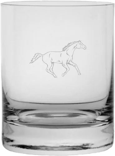 Vista 44 de Abaco Barb - Vaso de whisky con temática de caballo grabado (10.25 onzas)