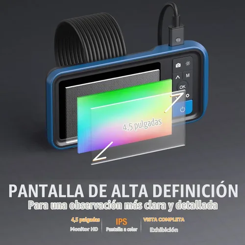 Vista 4 de Endoscopio de doble lente con luz, boroscopio mecánico automotriz Teslong