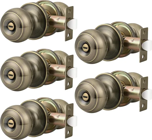 Vista 8 de Probrico 609-ORB-BK - Perilla para puerta de baño, interior, sin llave, color bronce aceitado. Bronce frotado con aceite