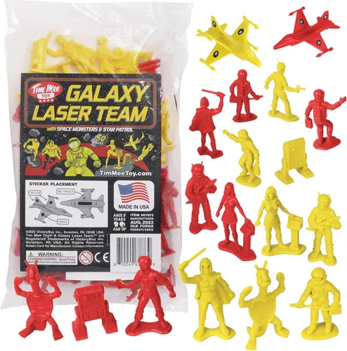 Vista 12 de TimMee Galaxy Laser Team Space Figuras – Negro vs Plata 50 piezas – Hecho en Estados Unidos