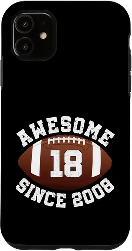 Vista 8 de Awesome Since 2008 18th Birthday Men Son American Football Case for iPhone 17