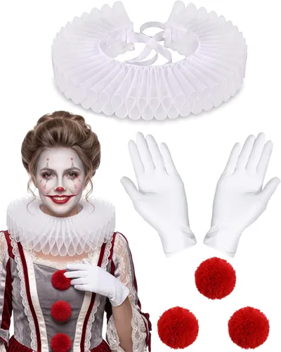 Vista 16 de Jecery 5 piezas de accesorios de payaso disfraz de Halloween Color 4