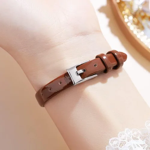 Vista 5 de MASTOP Reloj de lujo para mujer, con forma de corazón, correa de piel, cuarzo, impermeable, elegante, informal, para mujer