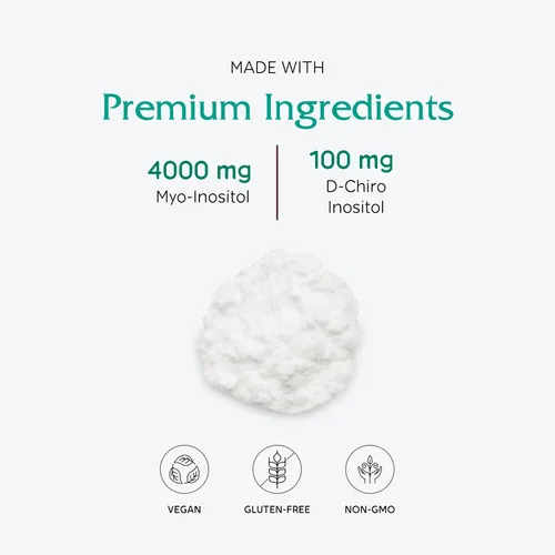 Vista 4 de Vitanica Optinositol, formulado por Dr. Myo-Inositol & D-Chiro Inositol en polvo 4100 mg, suministro para 30 días, suplemento de apoyo