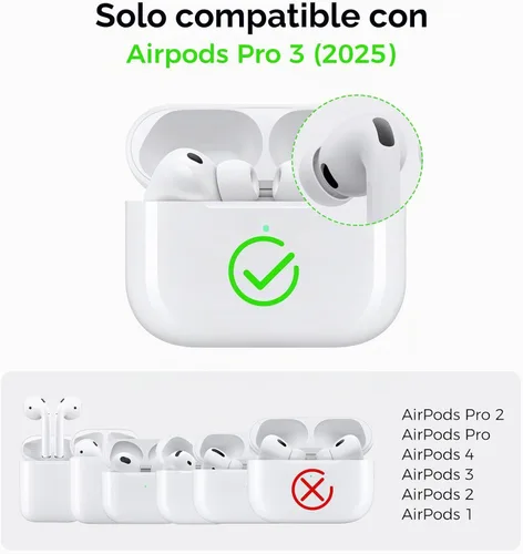 Vista 2 de AhaStyle Funda Protectora para AirPods Pro 3 (2025) con Kit de Limpieza, Funda de Silicona Suave para AirPods Pro de 3ª