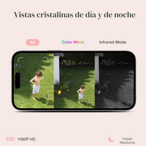 Vista 4 de Sense-U Monitor de bebé con batería, cámara de seguridad inteligente, uso en interiores y exteriores, detección de respiración AI, monitor de video