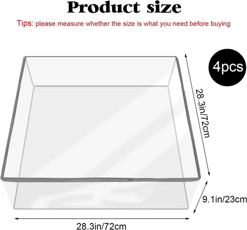 Vista 2 de 4 fundas de cojín de plástico transparente de PVC impermeable para sofá, funda de asiento contra gatos, perros, arañazos y garras, 28 x 28 x 9 Borde