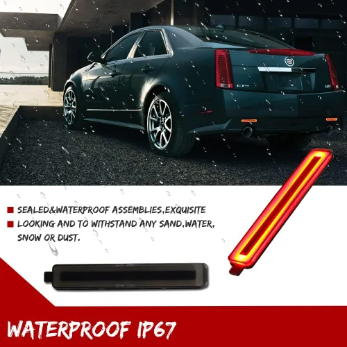 Vista 4 de Para Cadillac CTS o CTS-V 2008-2013, Buick Enclave 2008-2012, Equinox 2005-2009, Trailblazer SS 2007-2009 Reflector de parachoques trasero
