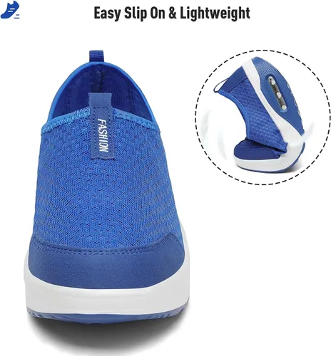 Vista 6 de SAGUARO Zapatillas de malla para mujer, con plataforma de tenis y plataforma para caminar, 0