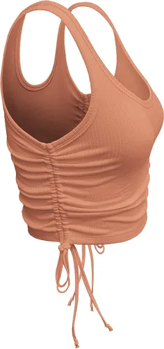 Vista 3 de Lizstud Camiseta corta sin mangas para mujer, sexy, básica, fruncida, ajustada, sin mangas