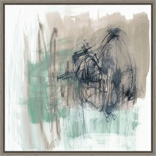 Vista 17 de Amanti Art Framed Canvas Wall Art 16x16 Scribble Scrabble I by Jennifer Goldberger, Framed Wall Art Canvas, Abstract Artwork, Traditional Decor