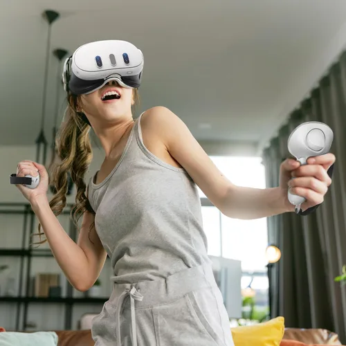 Vista 2 de AMZDM VR Controller Grips for Meta Oculus Quest 3 Touch Plus Controllers Grip Covers Anti-throw Knuckle Straps Protector with Thumbstick Covers