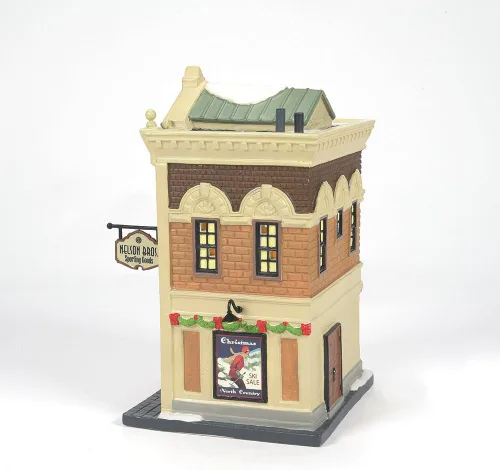 Vista 6 de Department 56 Christmas in The City Nelson Bros. Edificio deportivo iluminado, 8 pulgadas, multicolor
