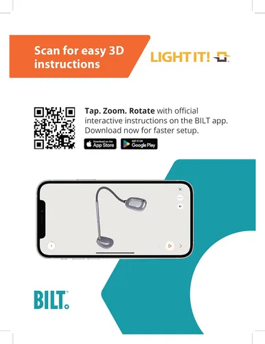 Vista 8 de Fulcrum LIGHT IT 20072-401 lámpara de piso ajustable inalámbrica con 12 LED, con lupa y adaptador