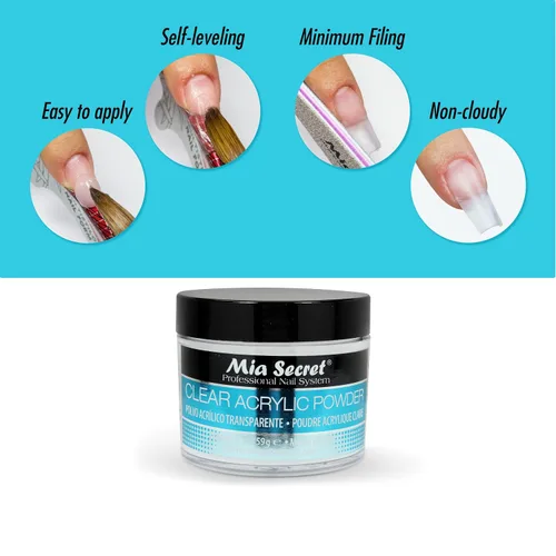 Vista 6 de Mia Secret Polvo acrílico transparente (1oz)