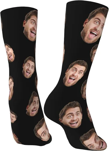 Vista 7 de heigudan Calcetines de cara personalizados, calcetines divertidos con caras para hombres, mujeres, amantes de los perros y gatos, regalos