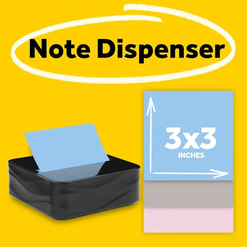 Vista 2 de Dispensador de Notas Post-it Moderno Negro El Paquete Incluye Dispensador y 3 Blocs de Notas Adhesivas Pop-up Super Sticky 2X El Poder de Adherencia