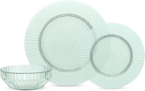 Vista 4 de Fortessa Archie Glass - Juego de vajilla de 12 piezas, servicio para 4, transparente