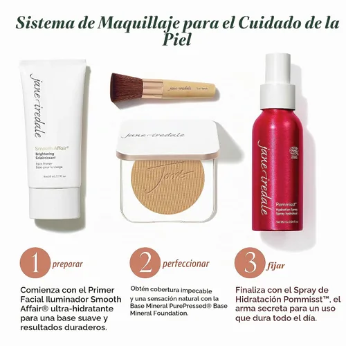 Vista 6 de Jane Iredale PurePressed Base Polvo Mineral de Maquillaje de Repuesto o Juego de Compacto Rellenable Polvo Prensado Semi Mate con SPF Sin Talco