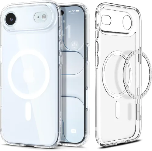 Vista 68 de Spigen Funda para iPhone 13 Mini, ultra híbrida MagFit [antiamarilleo] [compatible con Magsafe] - Transparente