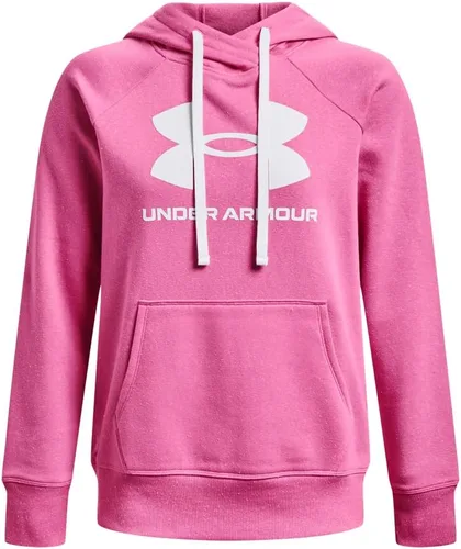 Vista 4 de Under Armour Rival - Sudadera con capucha para mujer, de vellón y con logotipo