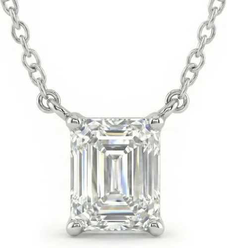 Vista 9 de La Joya 1/2-2 CT Lab Grown Diamond Necklace 14K White Gold Multi Shape Oro blanco